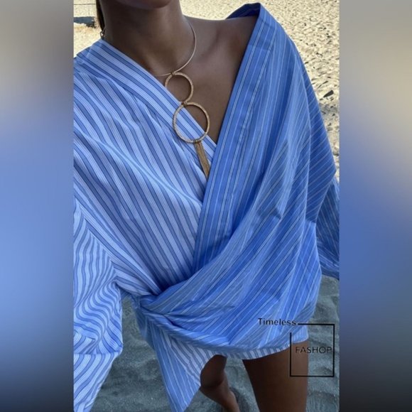 ZARA POPLIN WRAP SHIRT - Picture 4 of 11